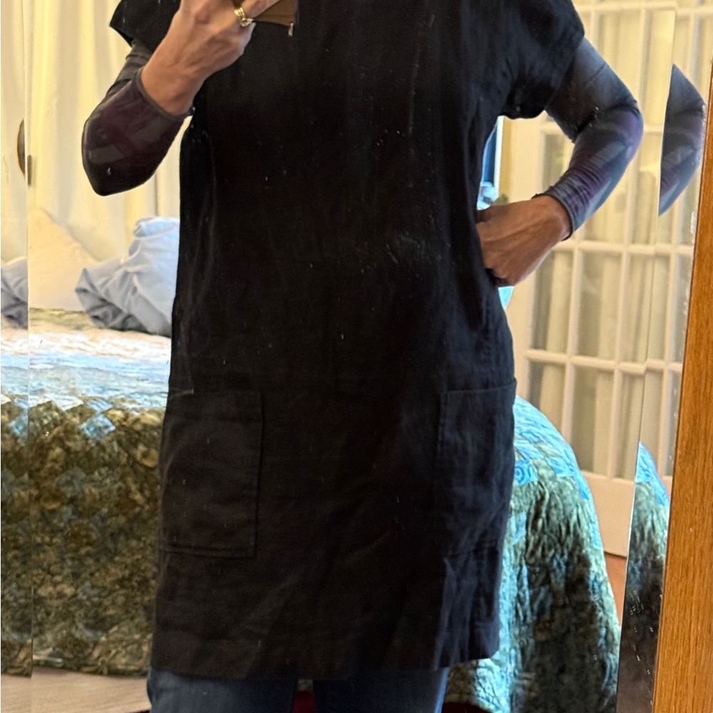 Eileen Fisher Black linen Shift Dress